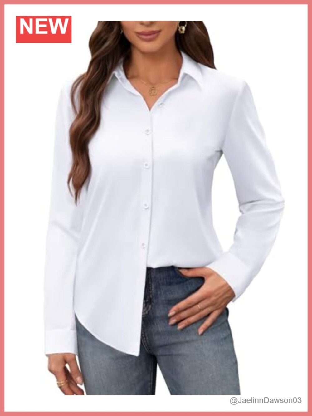 Wrinkle Free Stain Resistant Long Sleeve Button Down Dress Shirt